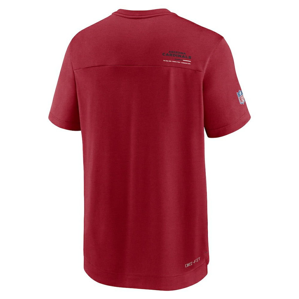 Arizona Cardinals Sideline Coach Chevron Lock Up Logo V-Neck Performance T-Shirt Cardinal