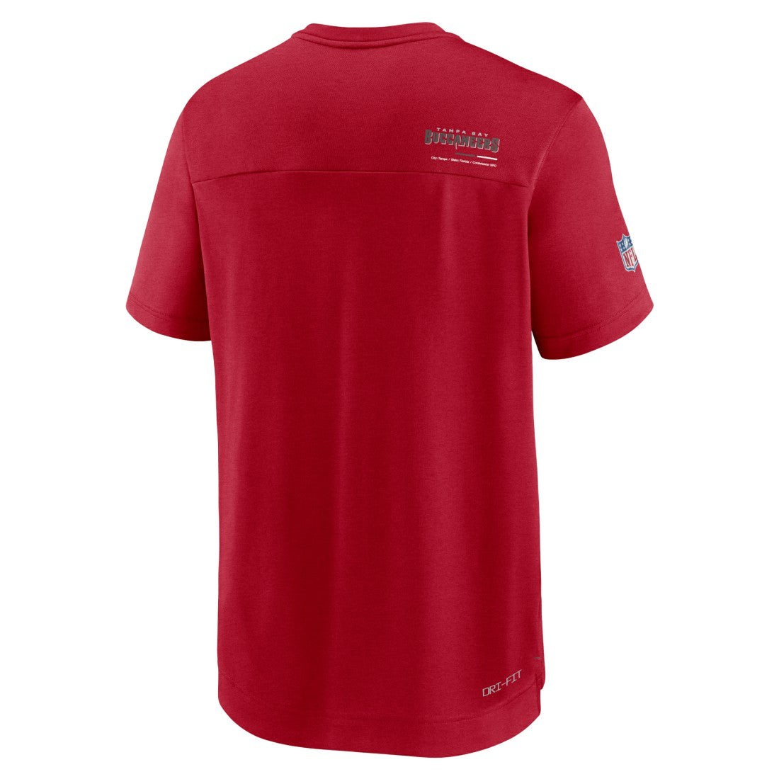 Tampa Bay Buccaneers Sideline Coach Chevron Lock Up Logo V-Neck Performance T-Shirt Red