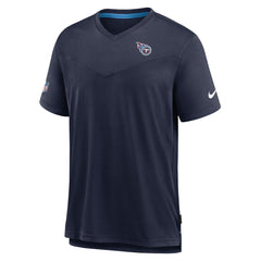 Tennessee Titans Sideline Coach Chevron Lock Up Logo V-Neck Performance T-Shirt Navy