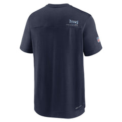 Tennessee Titans Sideline Coach Chevron Lock Up Logo V-Neck Performance T-Shirt Navy