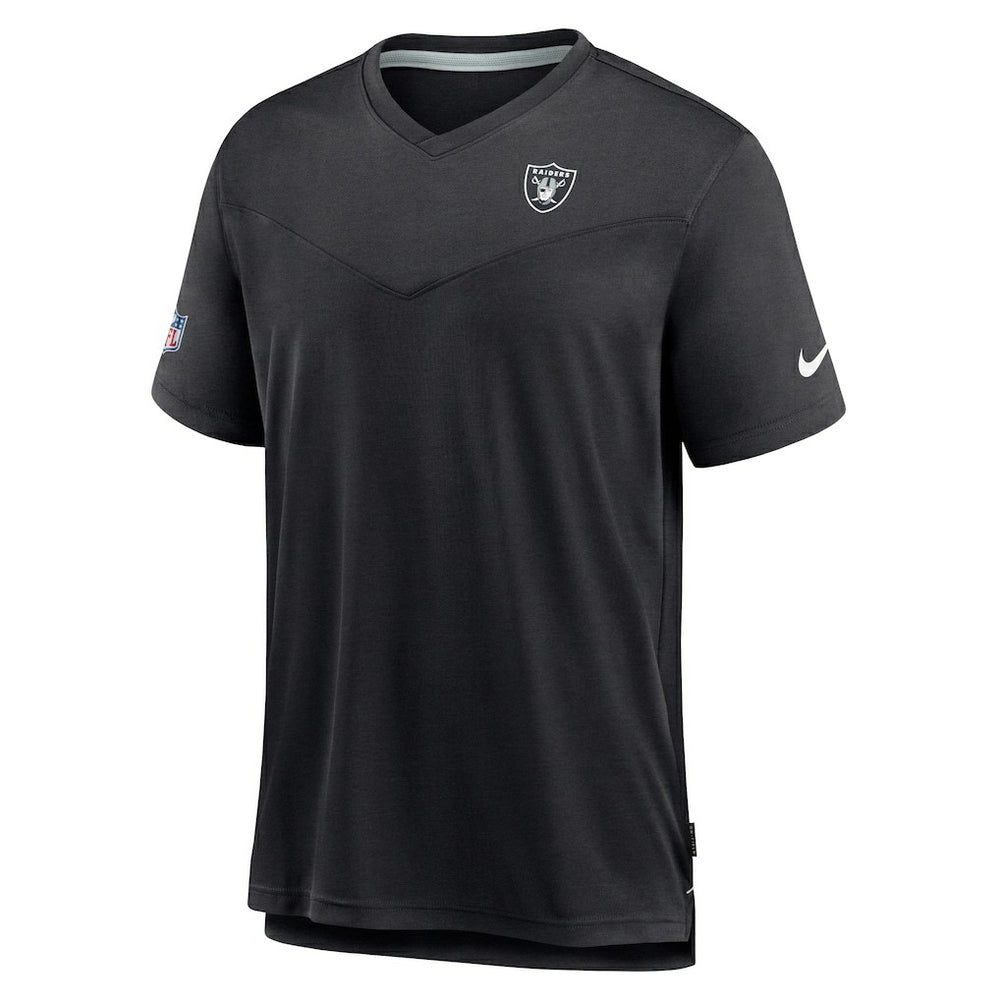 Las Vegas Raiders Sideline Coach Chevron Lock Up Logo V-Neck Performance T-Shirt Black