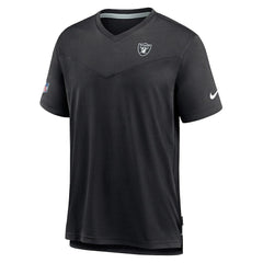 Las Vegas Raiders Sideline Coach Chevron Lock Up Logo V-Neck Performance T-Shirt Black