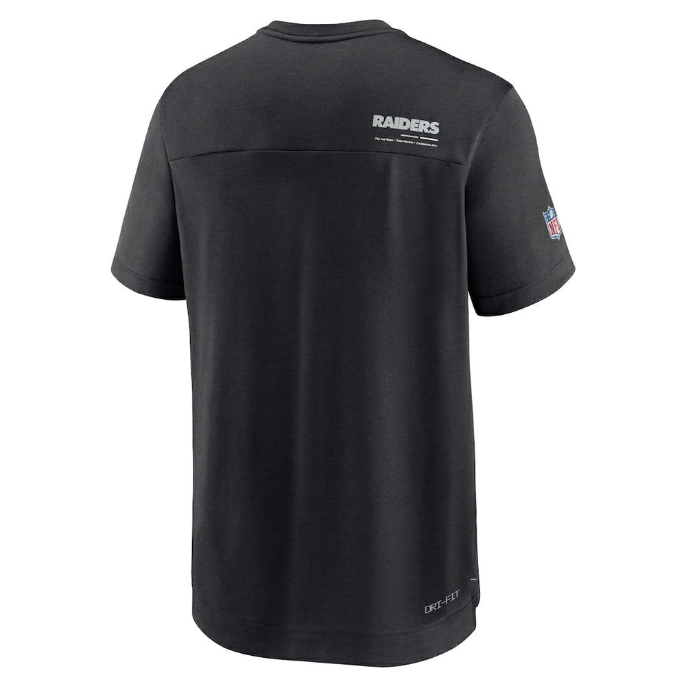 Las Vegas Raiders Sideline Coach Chevron Lock Up Logo V-Neck Performance T-Shirt Black