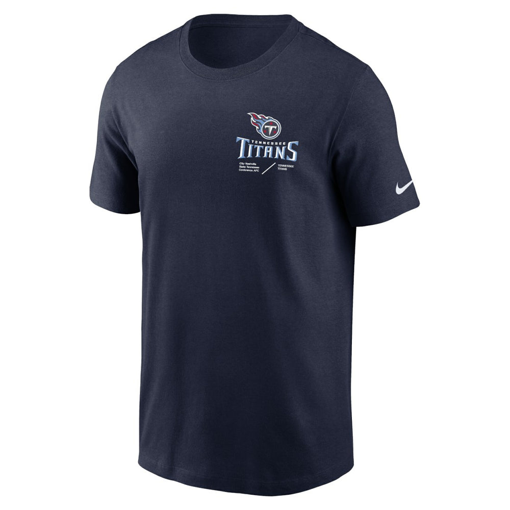 Tennessee Titans Sideline Infograph Lockup Performance T-Shirt Navy