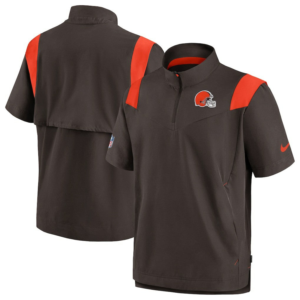 Cleveland Browns Sideline Coaches Chevron Lockup Pullover Top Brown