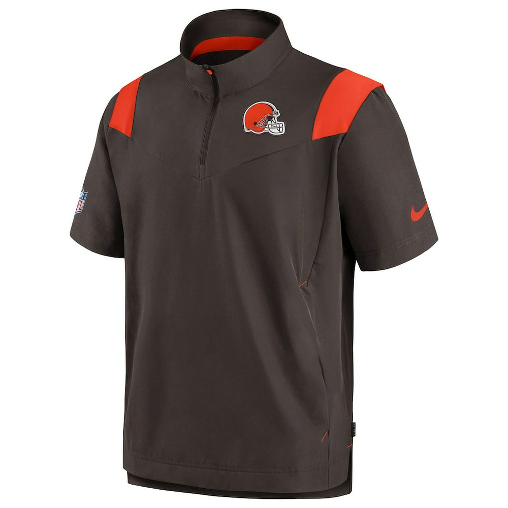 Cleveland Browns Sideline Coaches Chevron Lockup Pullover Top Brown