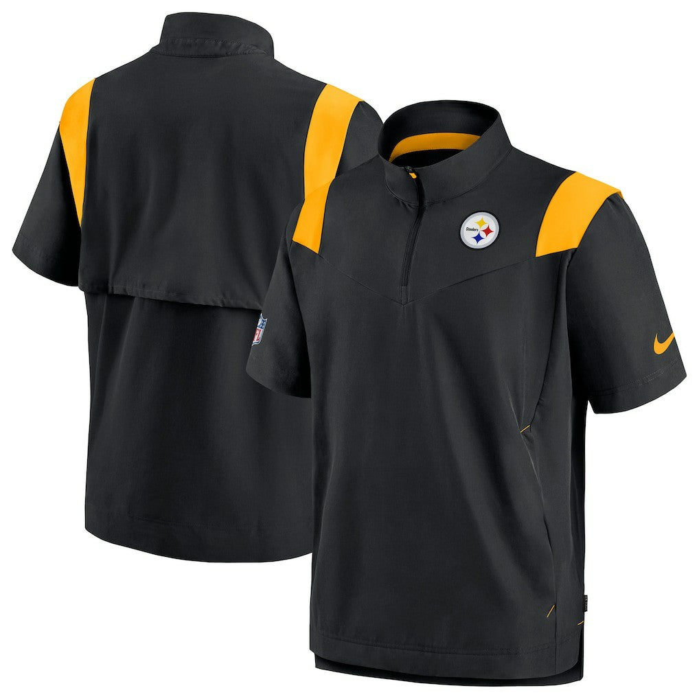 Pittsburgh Steelers Sideline Coaches Chevron Lockup Pullover Top Black
