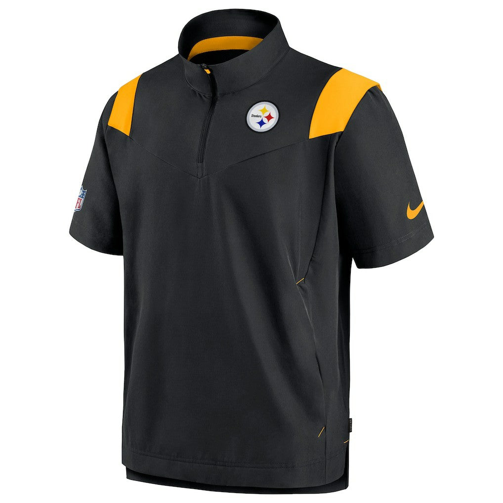 Pittsburgh Steelers Sideline Coaches Chevron Lockup Pullover Top Black