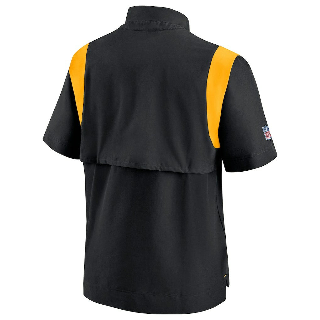 Pittsburgh Steelers Sideline Coaches Chevron Lockup Pullover Top Black