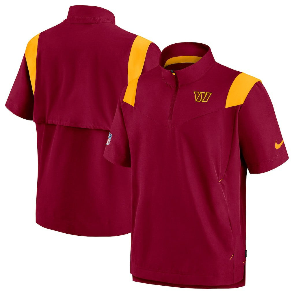 Washington Commanders Sideline Coaches Chevron Lockup Pullover Top Burgundy