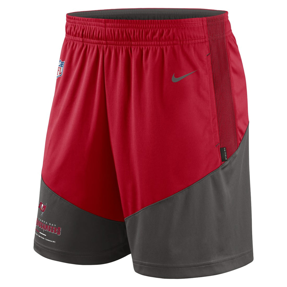 Tampa Bay Buccaneers Sideline Primary Lockup Performance Shorts Red/Pewter