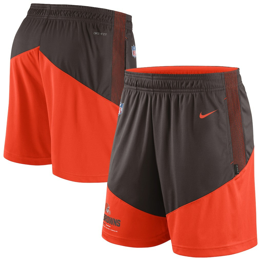Cleveland Browns Sideline Primary Lockup Performance Shorts Brown/Orange
