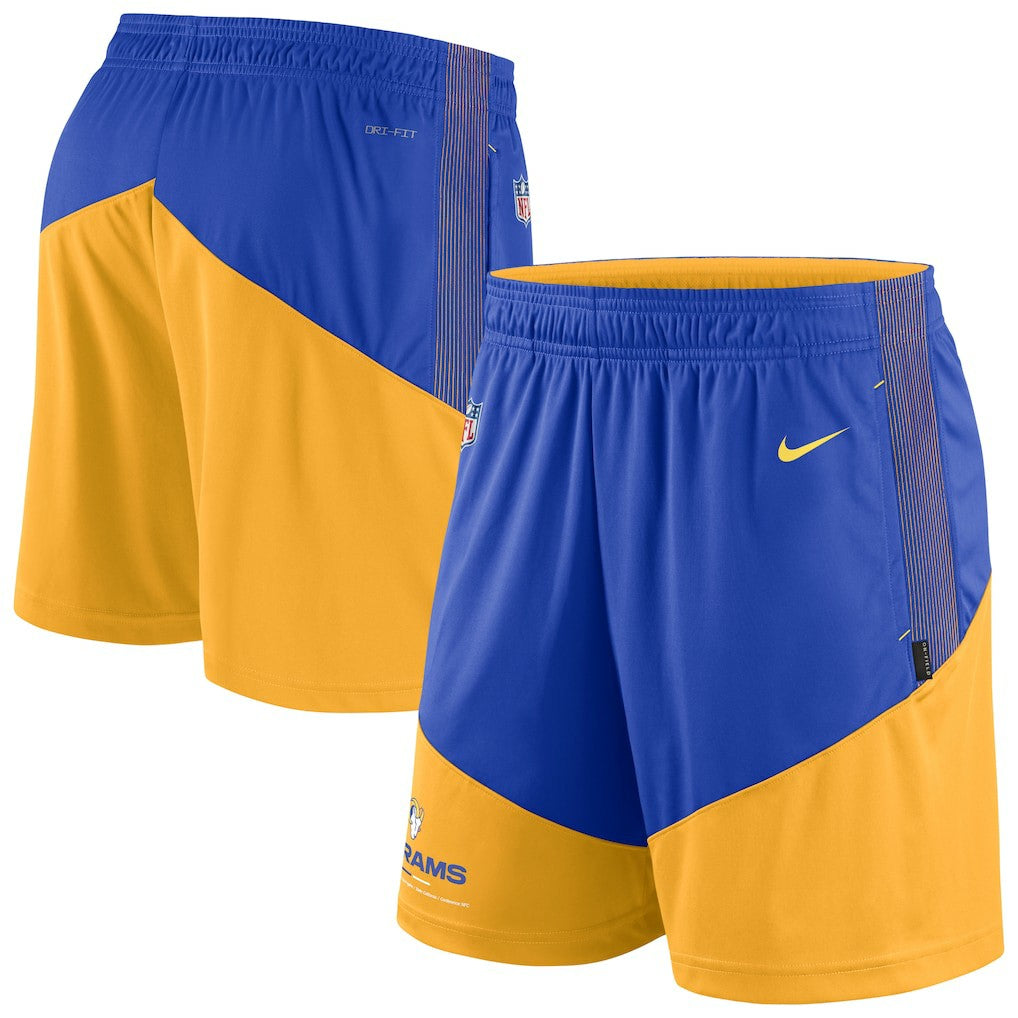 Los Angeles Rams Sideline Primary Lockup Performance Shorts Royal/Gold
