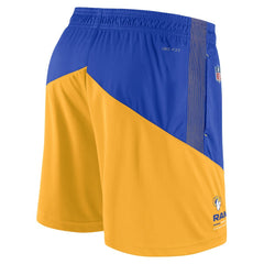 Los Angeles Rams Sideline Primary Lockup Performance Shorts Royal/Gold