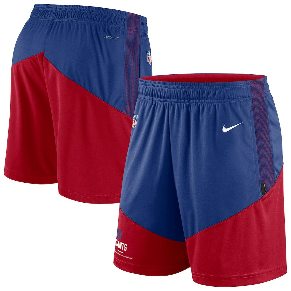 New York Giants Sideline Primary Lockup Performance Shorts Royal/Red