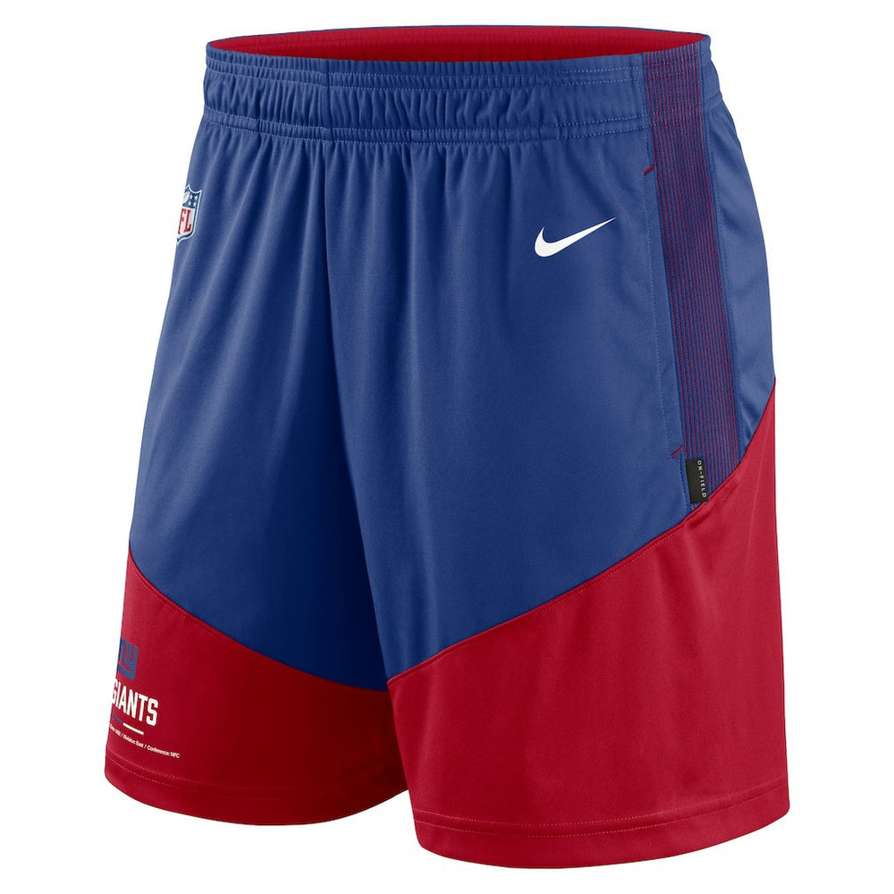 New York Giants Sideline Primary Lockup Performance Shorts Royal/Red