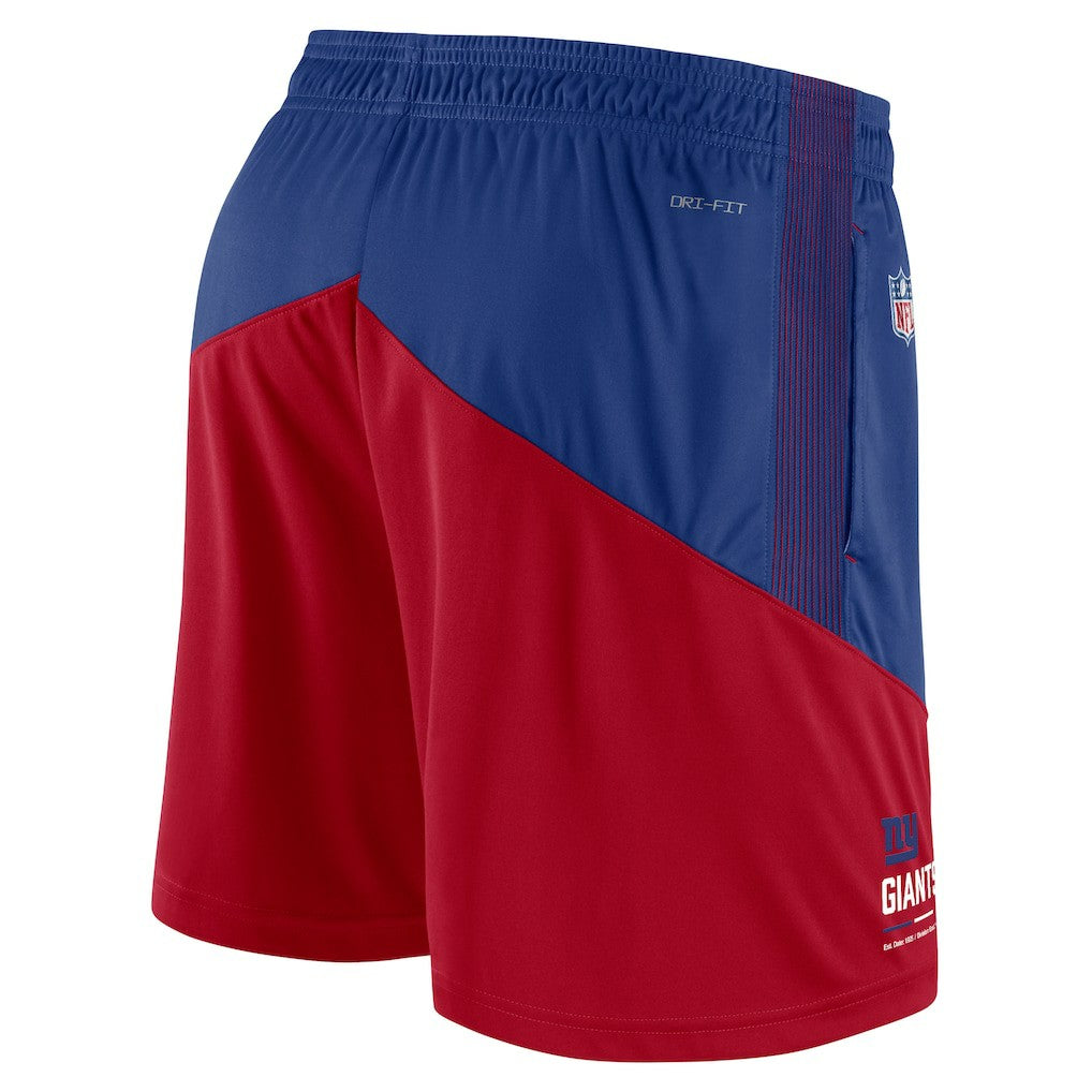 New York Giants Sideline Primary Lockup Performance Shorts Royal/Red