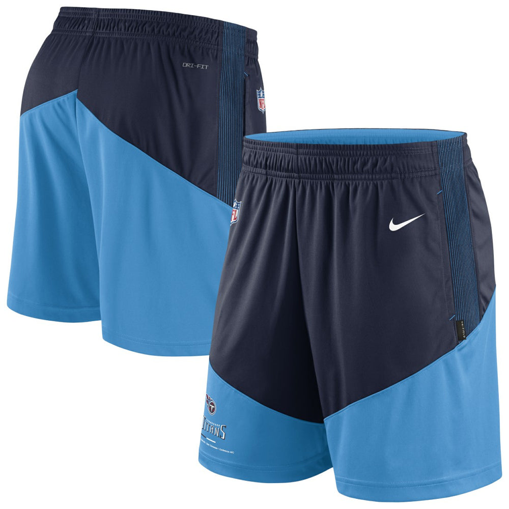 Tennessee Titans Sideline Primary Lockup Performance Shorts Navy/Light Blue