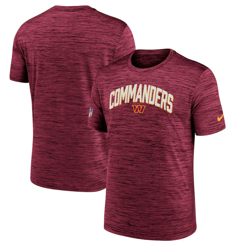 Washington Commanders Sideline Velocity Athletic Stack Performance T-Shirt Burgundy