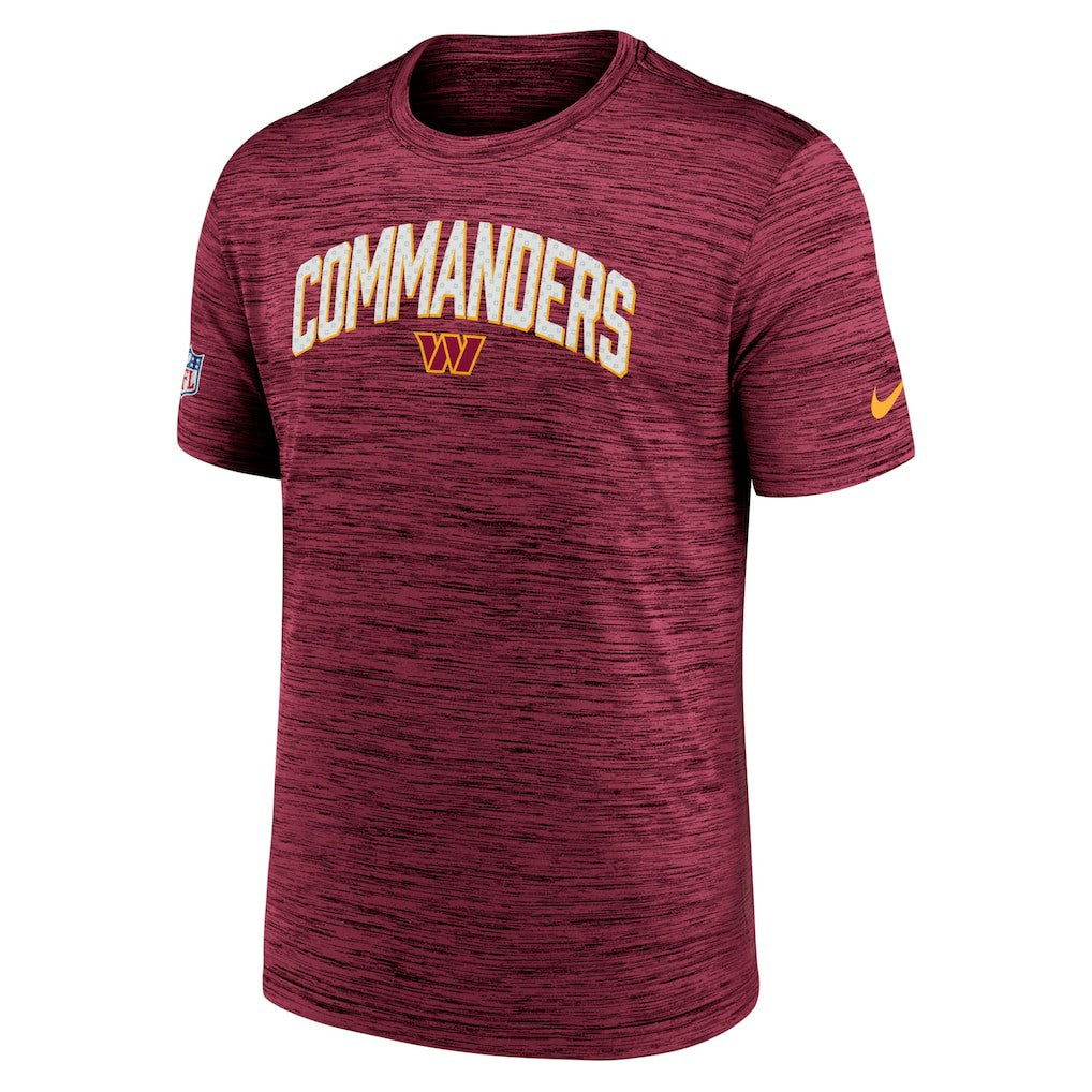 Washington Commanders Sideline Velocity Athletic Stack Performance T-Shirt Burgundy