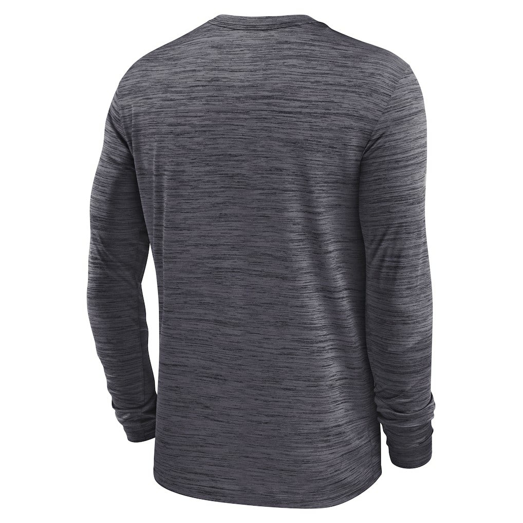 Las Vegas Raiders Sideline Velocity Athletic Stack Performance Long Sleeve T-Shirt Charcoal