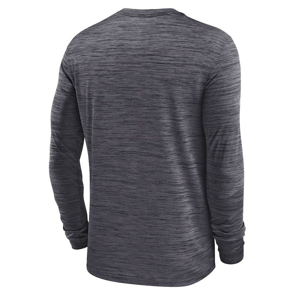 Las Vegas Raiders Sideline Velocity Athletic Stack Performance Long Sleeve T-Shirt Charcoal
