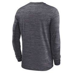 Las Vegas Raiders Sideline Velocity Athletic Stack Performance Long Sleeve T-Shirt Charcoal