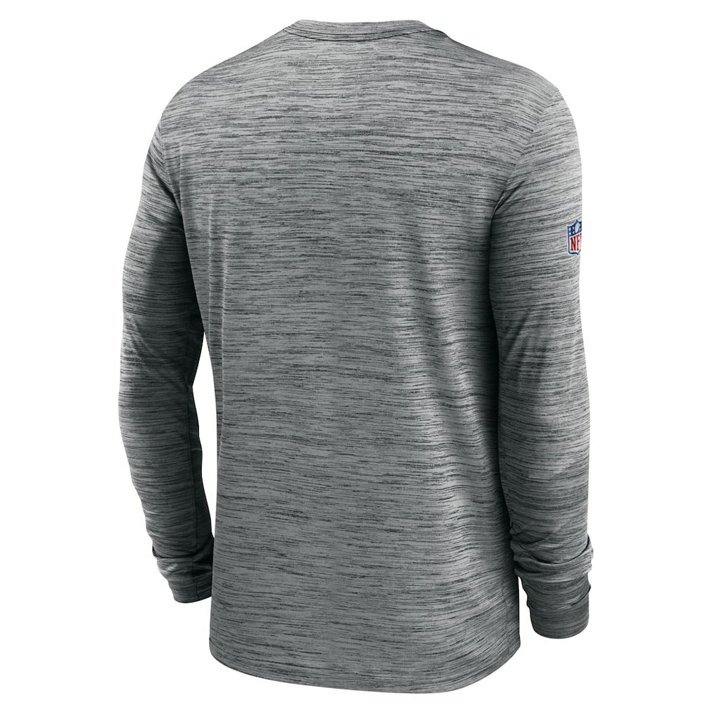 New Orleans Saints Sideline Velocity Athletic Stack Performance Long Sleeve T-Shirt Gray