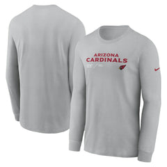 Arizona Cardinals Sideline Infograph Lock Up Performance Long Sleeve T-Shirt Gray