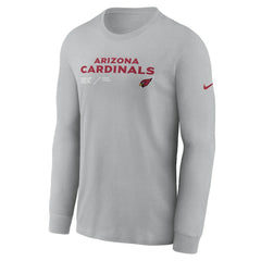 Arizona Cardinals Sideline Infograph Lock Up Performance Long Sleeve T-Shirt Gray