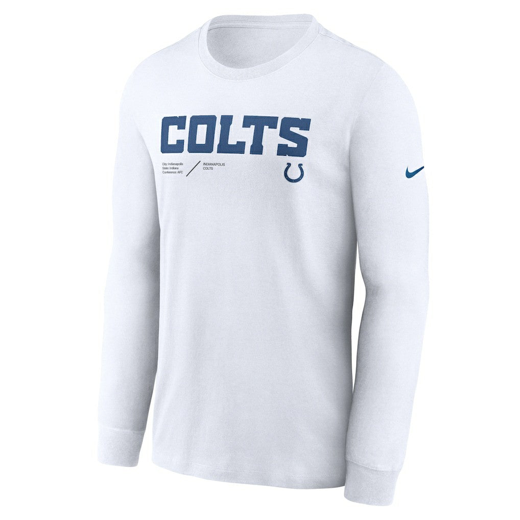 Indianapolis Colts Sideline Infograph Lock Up Performance Long Sleeve T-Shirt White