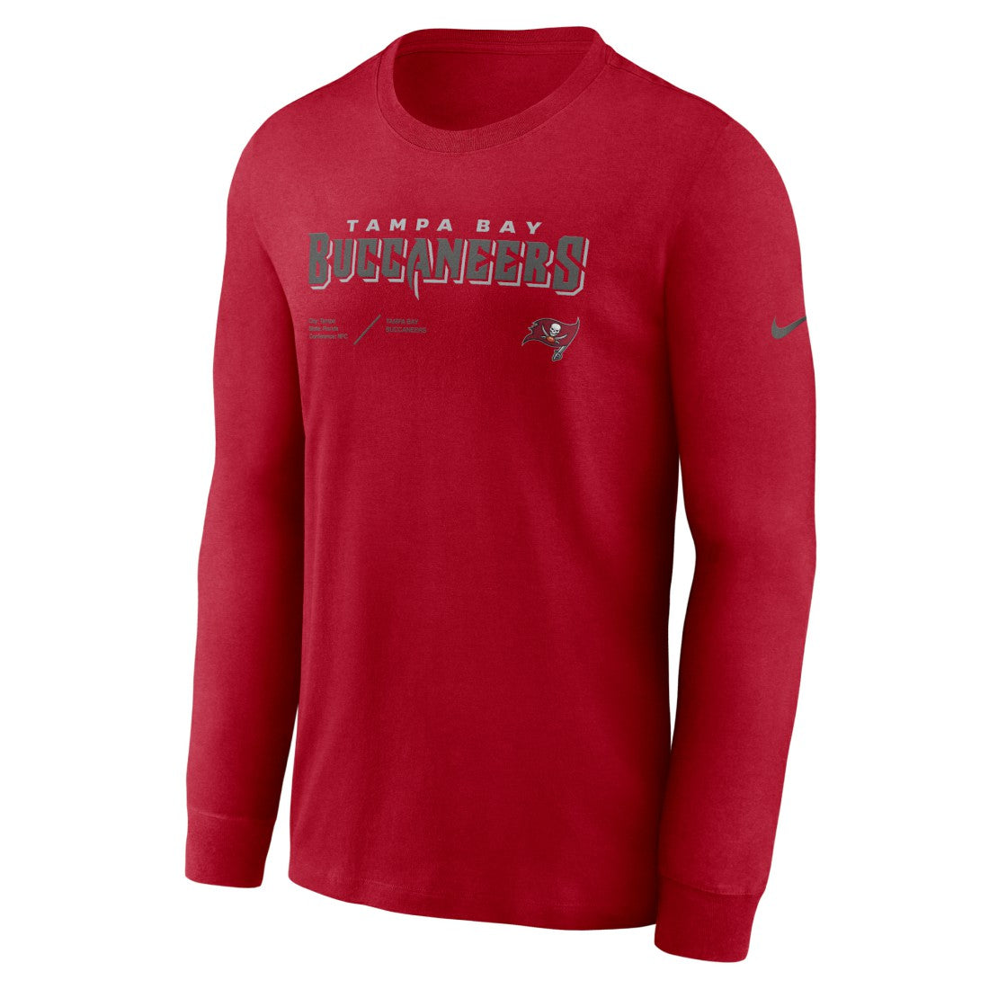 Tampa Bay Buccaneers Sideline Infograph Lock Up Performance Long Sleeve T-Shirt Red
