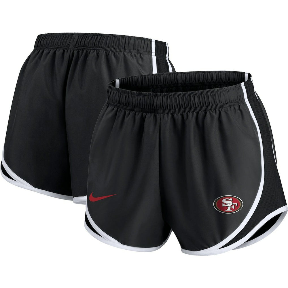 San Francisco 49ers Women's Plus Size Logo Performance Tempo Shorts Charcoal