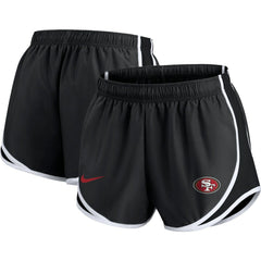 San Francisco 49ers Women's Plus Size Logo Performance Tempo Shorts Charcoal