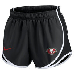 San Francisco 49ers Women's Plus Size Logo Performance Tempo Shorts Charcoal