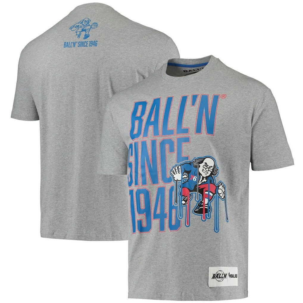 Philadelphia 76ers BALL'N Since 1946 T-Shirt Heathered Gray