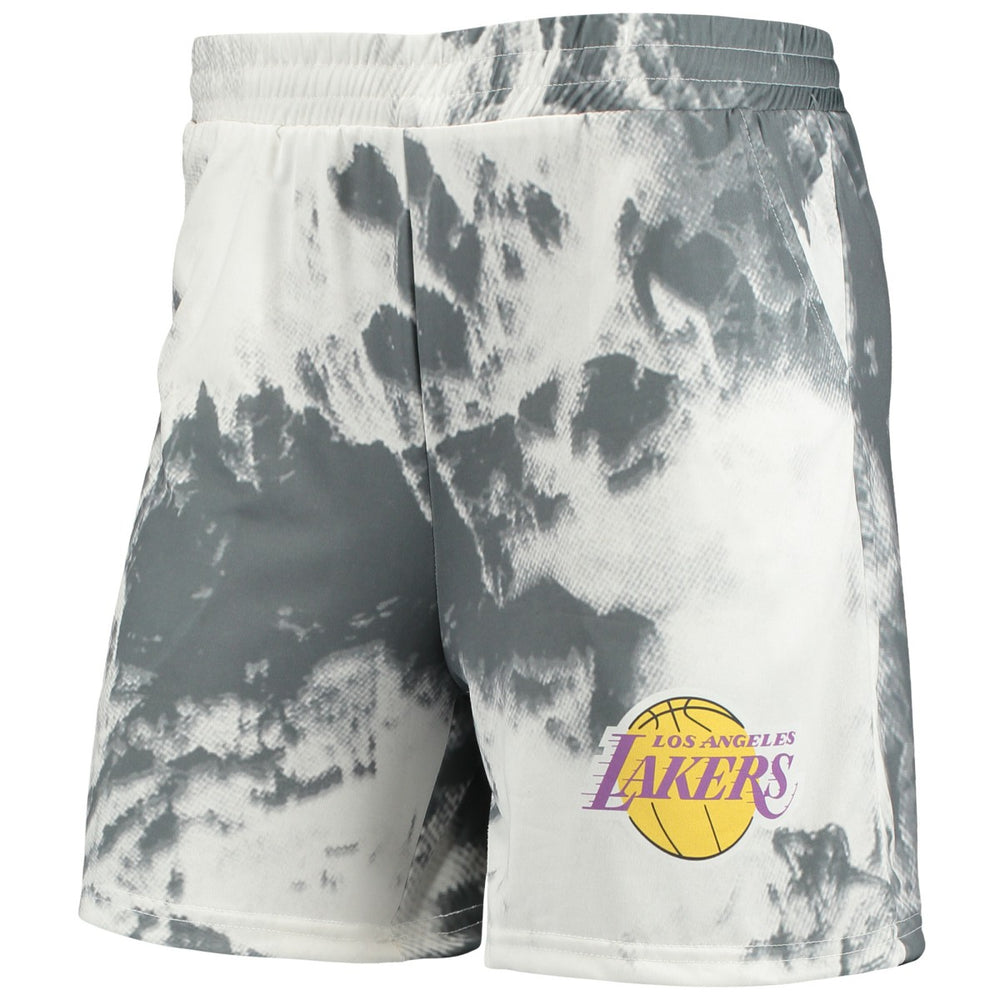 Los Angeles Lakers Women's Tie-Dye Crop Top & Shorts Set White/Black