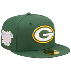 Green Bay Packers New Era Super Bowl XXXI Purple Pop Sweat 59FIFTY Fitted Hat Green