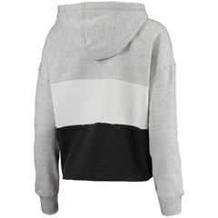 Brooklyn Nets '47 Women's Lizzy Cutoff Pullover Hoodie Heathered Gray/Heathered Black