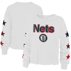 Brooklyn Nets '47 Women's 2021/22 City Edition Call Up Parkway Long Sleeve T-Shirt White