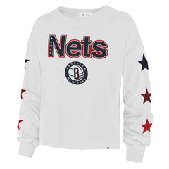 Brooklyn Nets '47 Women's 2021/22 City Edition Call Up Parkway Long Sleeve T-Shirt White