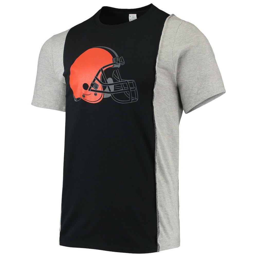 Cleveland Browns Refried Apparel Sustainable Split T-Shirt Black/Heathered Gray