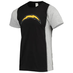 Los Angeles Chargers Refried Apparel Sustainable Split T-Shirt Black/Heathered Gray