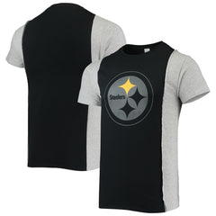Pittsburgh Steelers Refried Apparel Sustainable Split T-Shirt Black/Heathered Gray