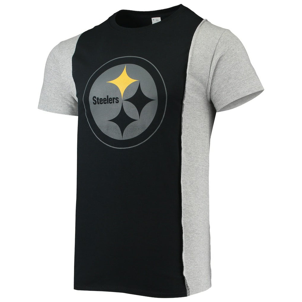 Pittsburgh Steelers Refried Apparel Sustainable Split T-Shirt Black/Heathered Gray