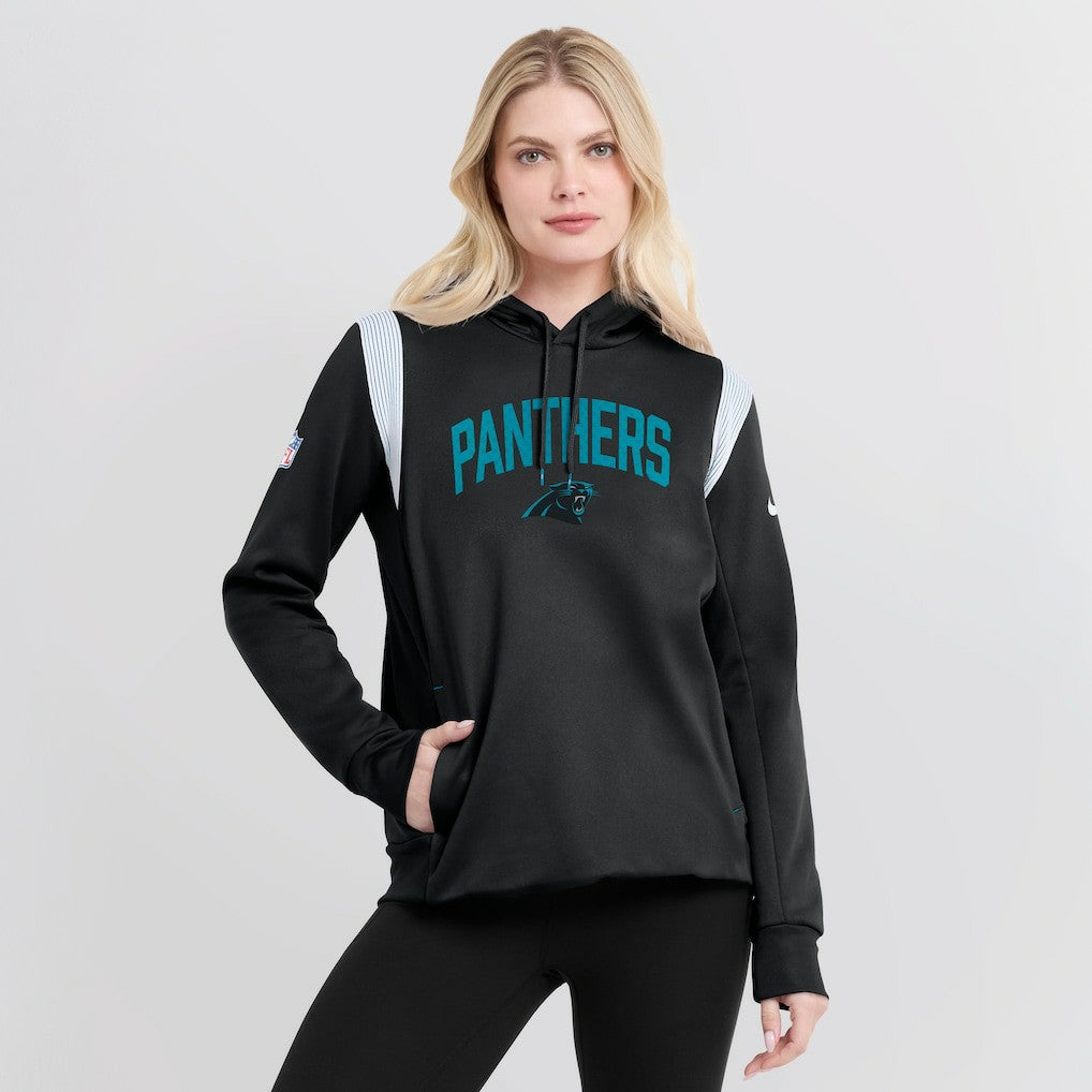 Carolina Panthers Women's Sideline Stack Performance Pullover Hoodie Black