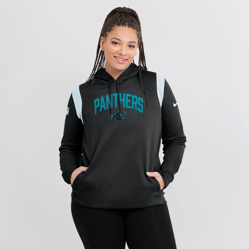 Carolina Panthers Women's Sideline Stack Performance Pullover Hoodie Black