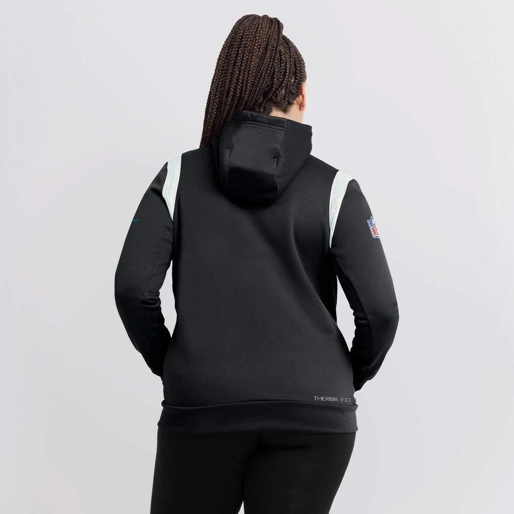 Carolina Panthers Women's Sideline Stack Performance Pullover Hoodie Black