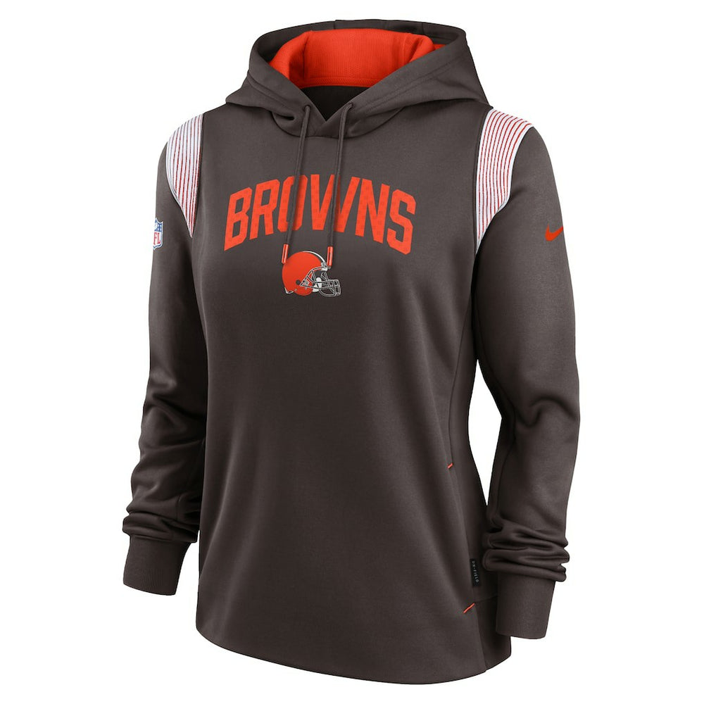 Cleveland Browns Women's Sideline Stack Performance Pullover Hoodie Brown