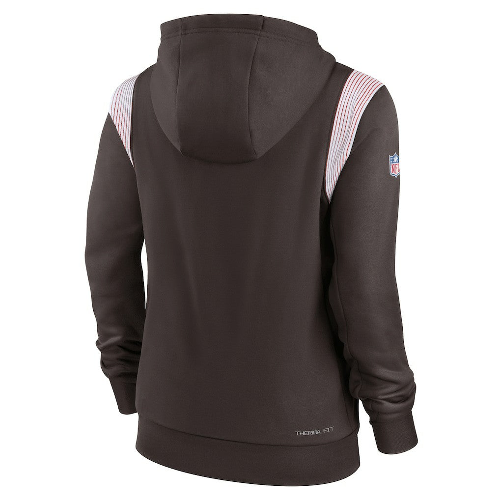 Cleveland Browns Women's Sideline Stack Performance Pullover Hoodie Brown